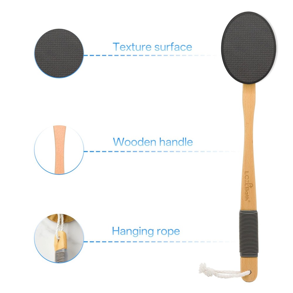 Lotion Applicator for Back Self Elderly with 4 Replaceable Pads 4 Pads, Black