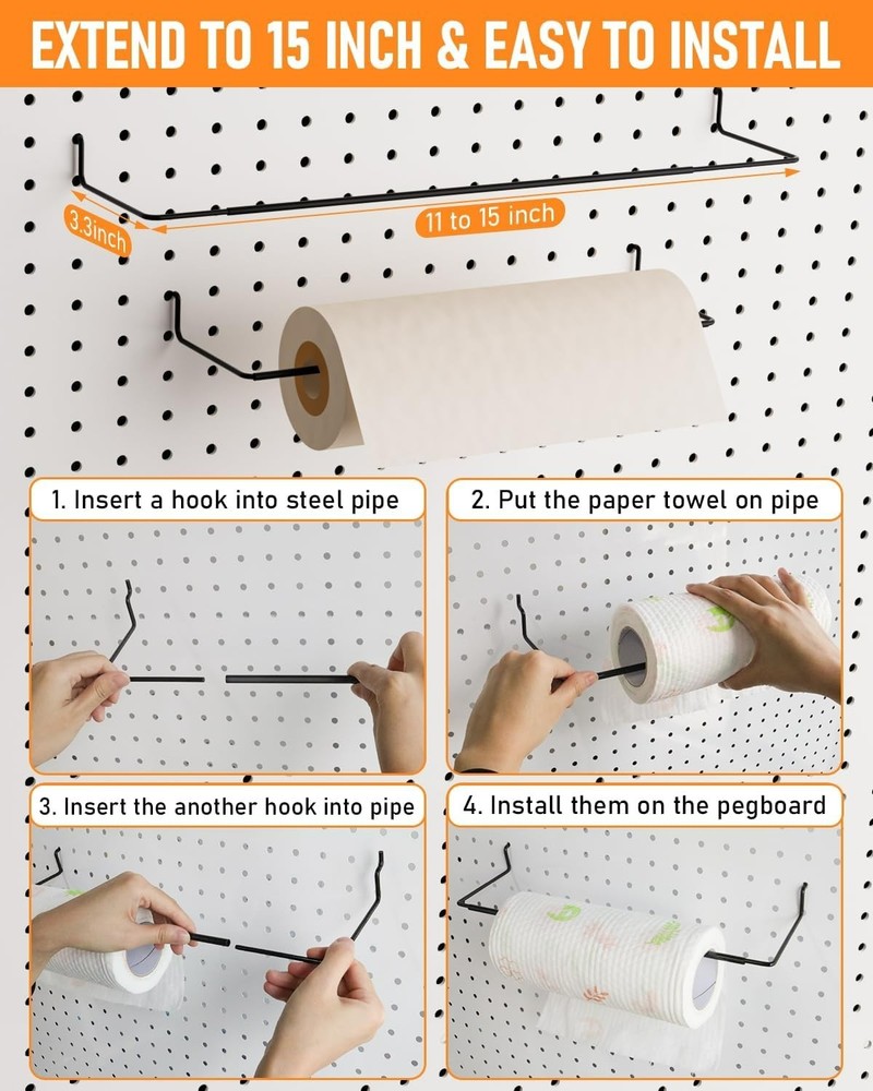 30PCS Peg Board Organizer Accessories Kit, Pegboard Hooks Assortment