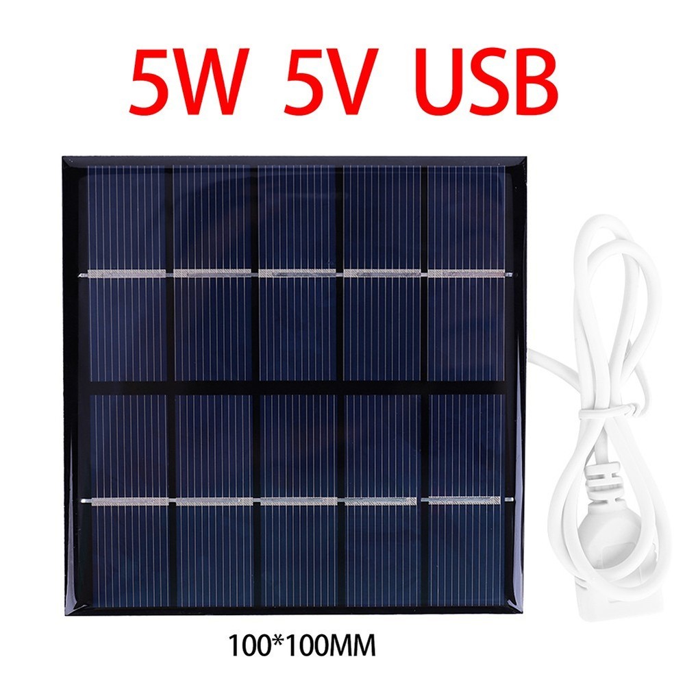 Portable Solar Panel 5W 5V Excellent Low Light Performance Compact Design