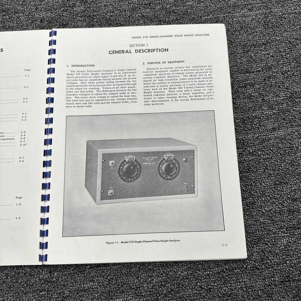 Atomic Model 510 Single-Channel Pulse Height Analyzer Instruction Manual