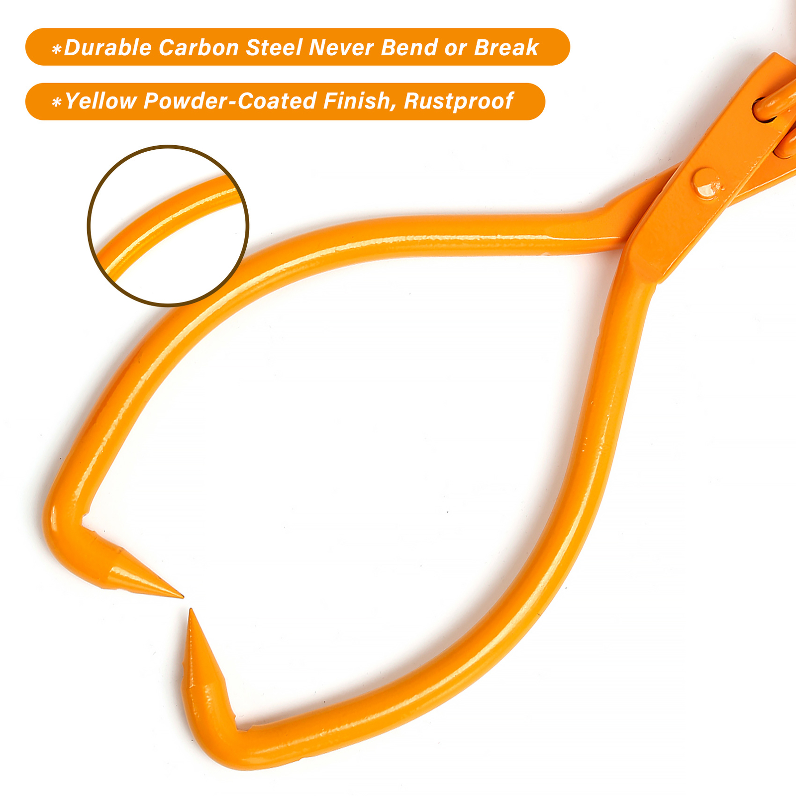 16" inch Timber Log Grab Skidding Tongs Wood Handle Claw Hook Log Lifter Lifting