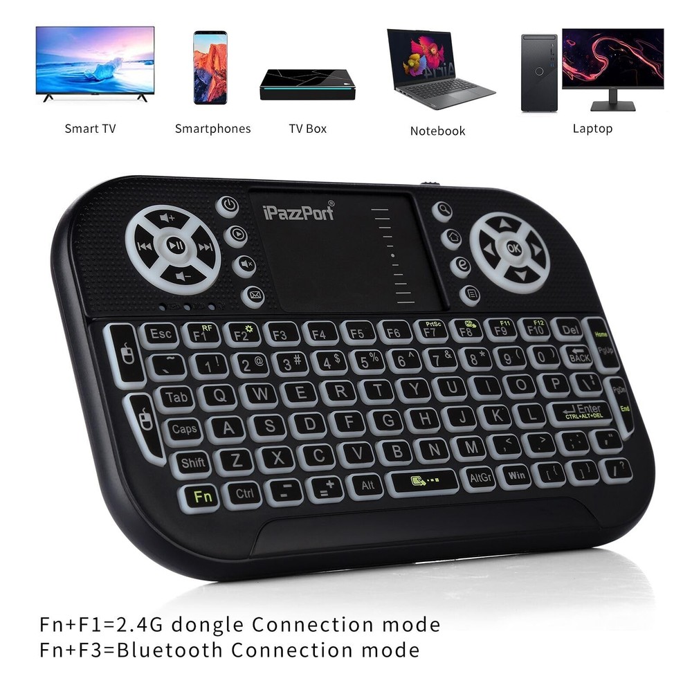 (Upgrade Mini Bluetooth Keyboard with Touchpad Mouse,Portable 2.4G Wireless K...