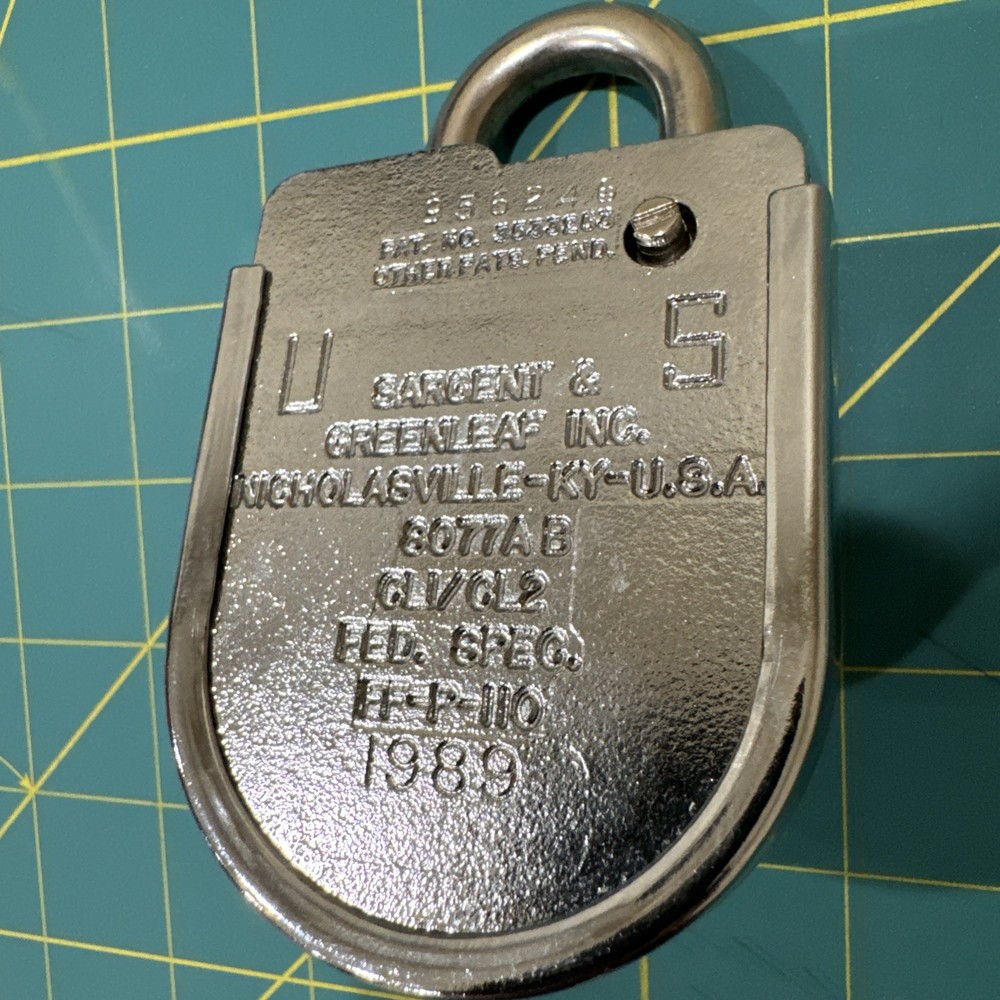 Sargent & Greenleaf Key High Security Key Changing Combination Padlock 8077