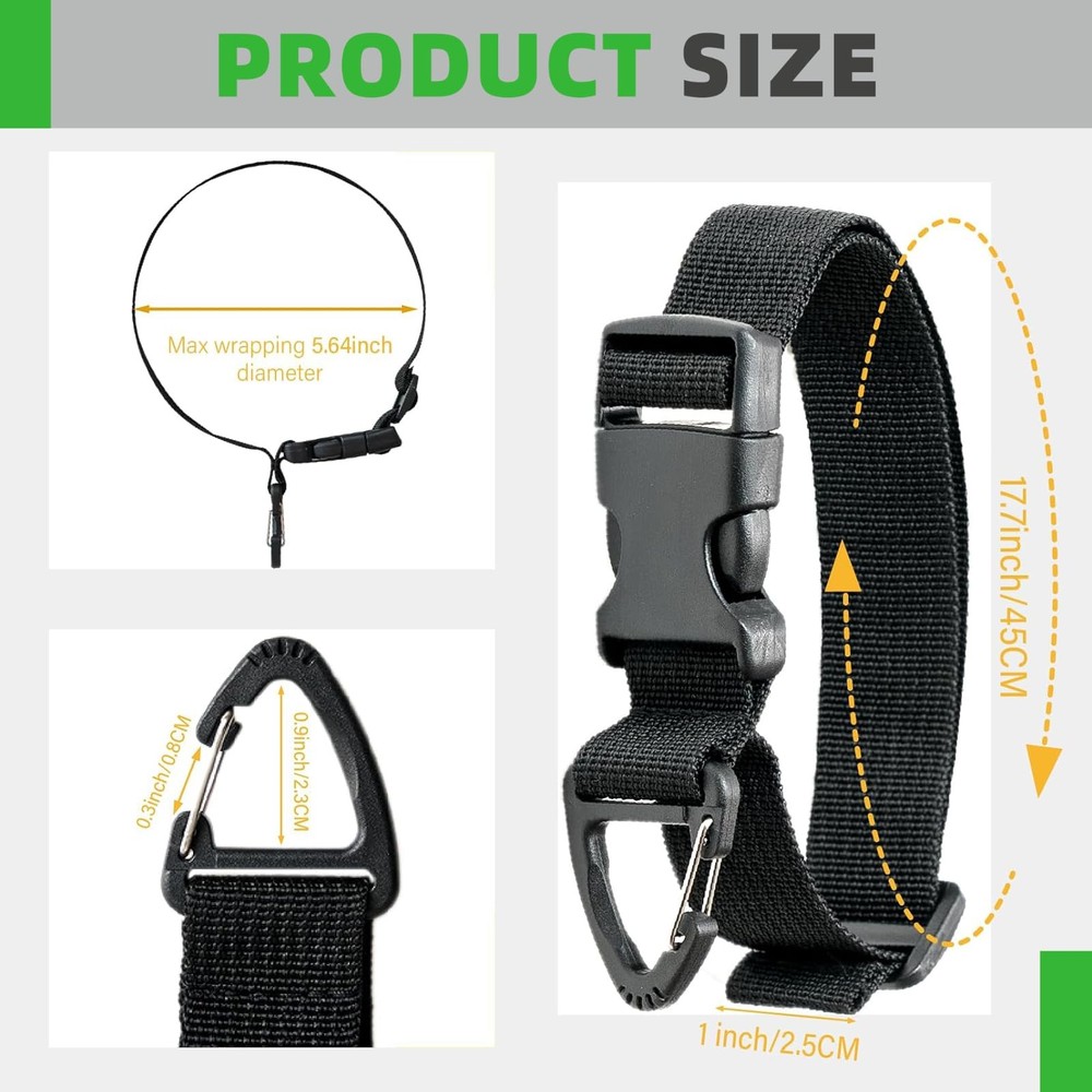Heavy Duty Extension Cord Organizer 6 Pack Black 17" Adjustable Storage Strap...
