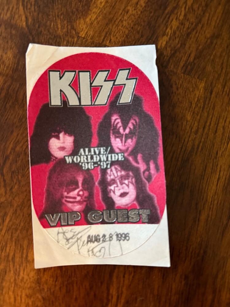 KISS VIP guest pass signed by Ace Frehley