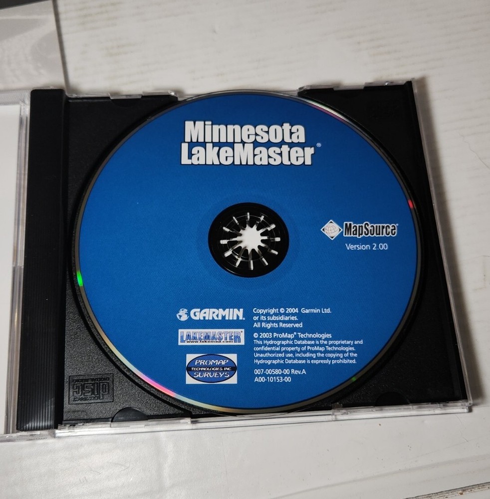 Garmin MapSource LakeMaster Minnesota CD Disc Version 2.00