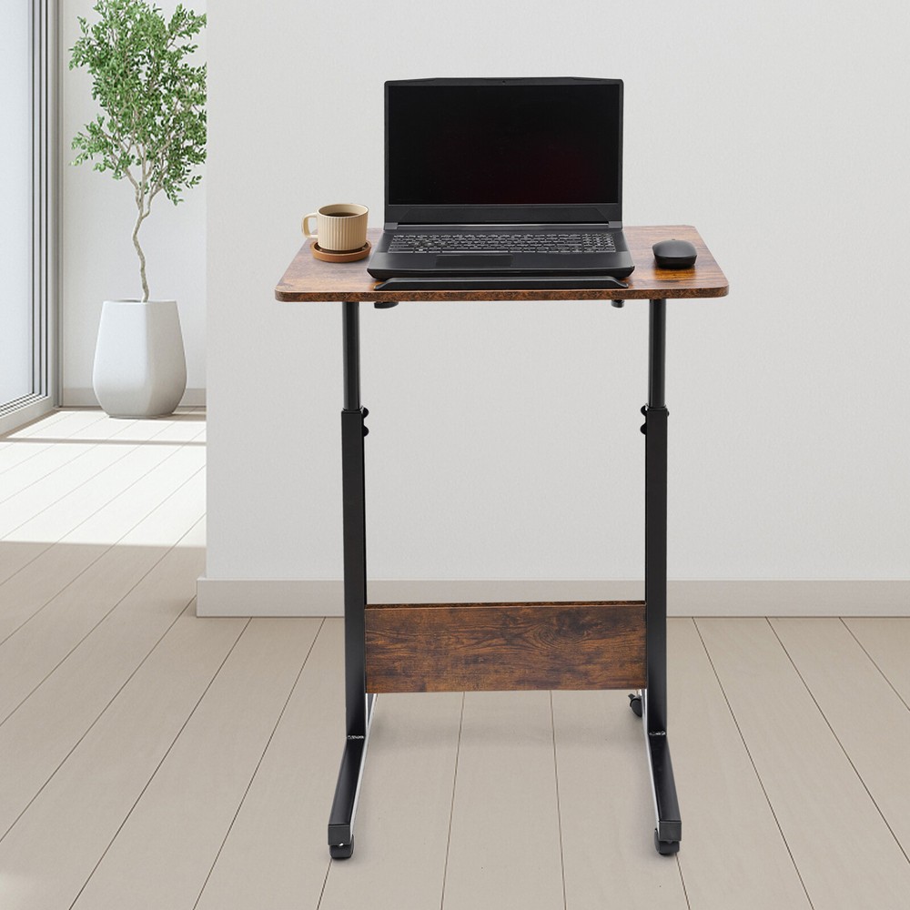 Adjustable Height Standing Desk Portable Rolling Computer Stand with 4 wheels