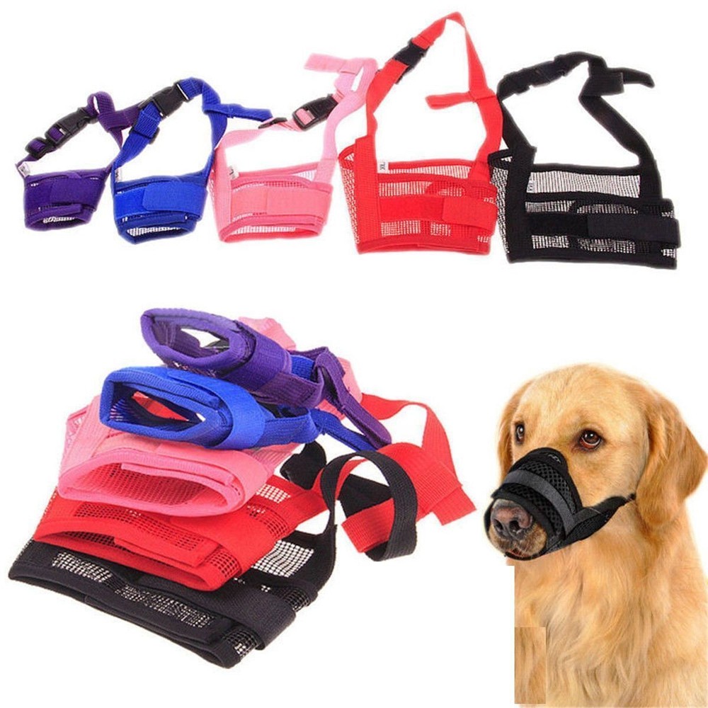 Chewing Mesh Mask Training Small Large  Dog Muzzle Anti Bite Stop Barking S-XL