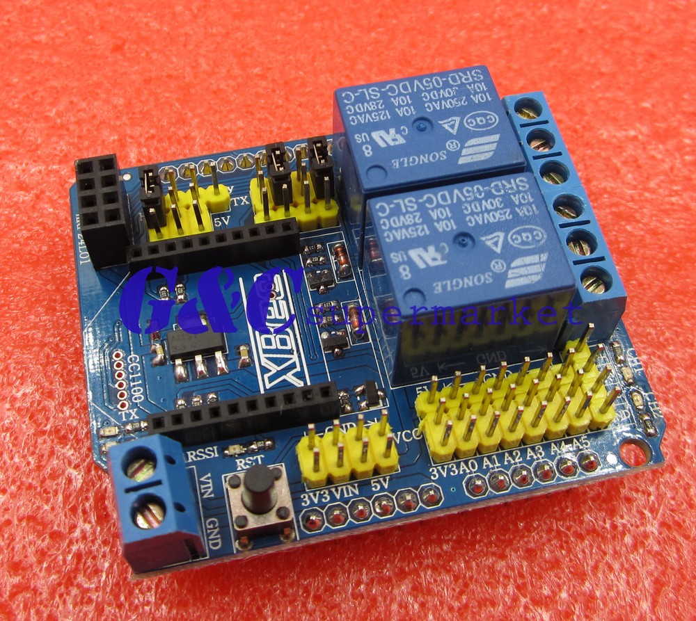 5V Two 2 Channel Relay Module Shield Module XBee BTBee Expansion Board Arduino