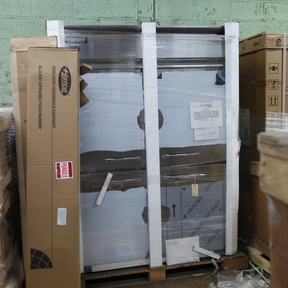 Continental 2RENSSHD 57" W Two-Section Split Solid Door Reach-In Refrigerator
