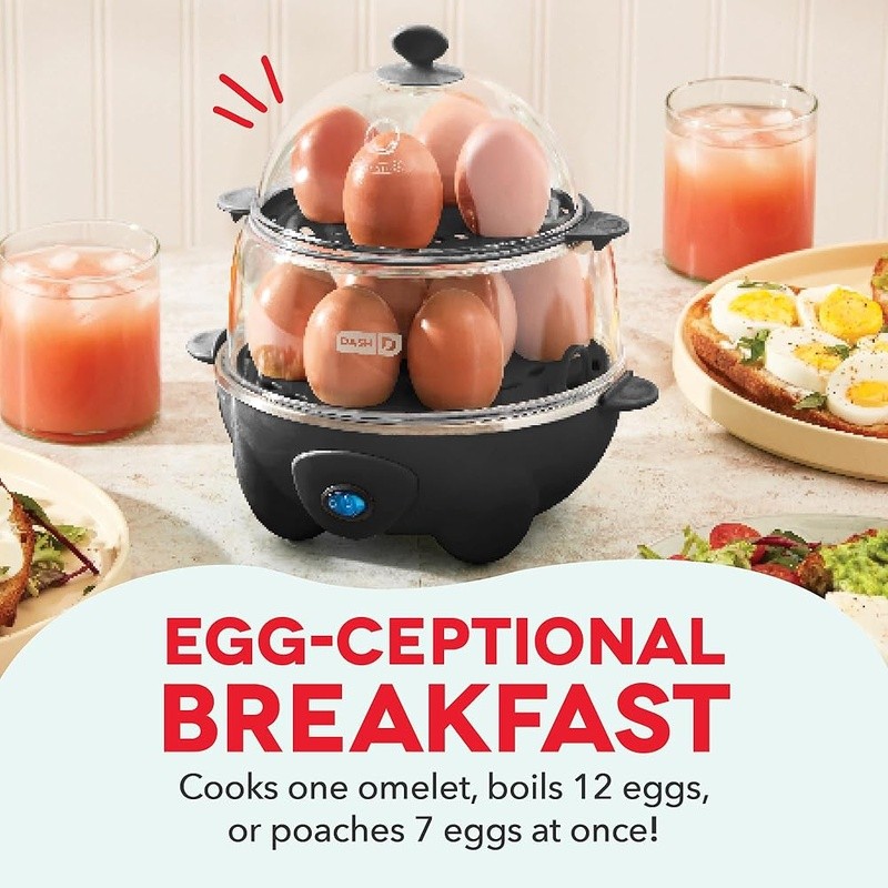 Rapid Egg Cooker 12 Eggs Auto Shut Off Steamer Perfect Eggs Versatile Appliance