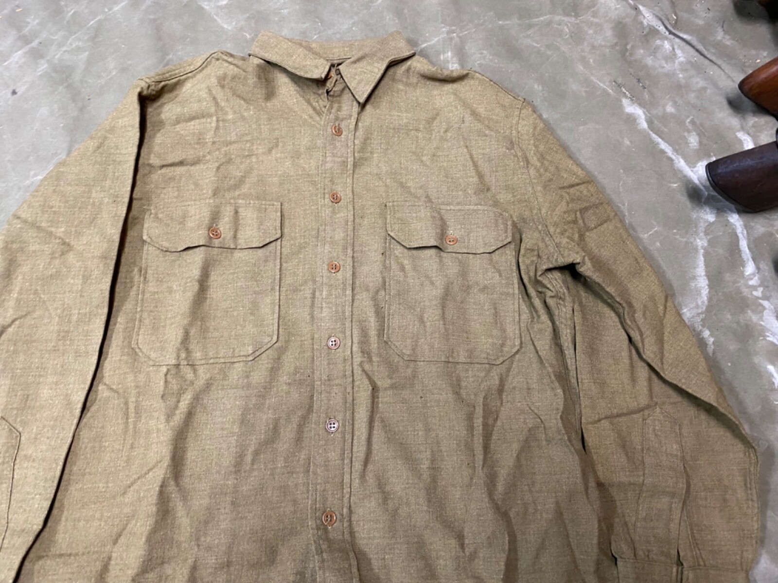 ORIGINAL WWII US ARMY M1937 M37 WOOL COMBAT FIELD SHIRT- LARGE 44R