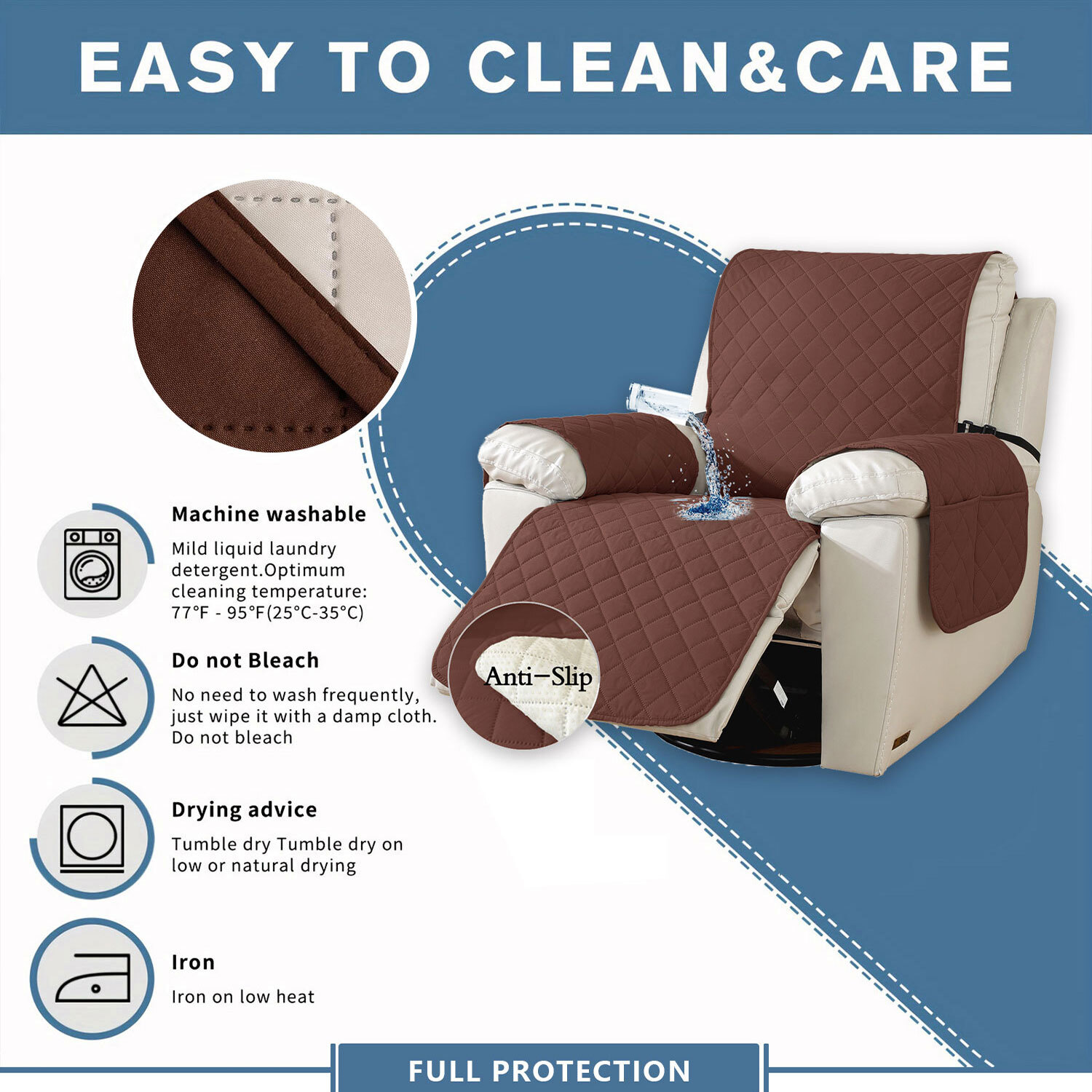 100% waterproof non-slip recliner cover Warm pet protection household items
