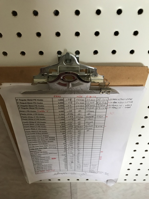 (10 PACK) Picture Clock Notch Utility 'J' Peg Hook. For 1/8 to 1/4" Pegboard