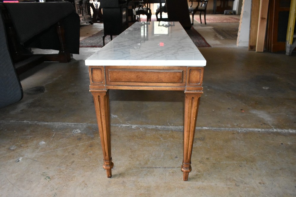 Vintage Weiman Marble Top Console Table Neoclassical Style Coffee Table