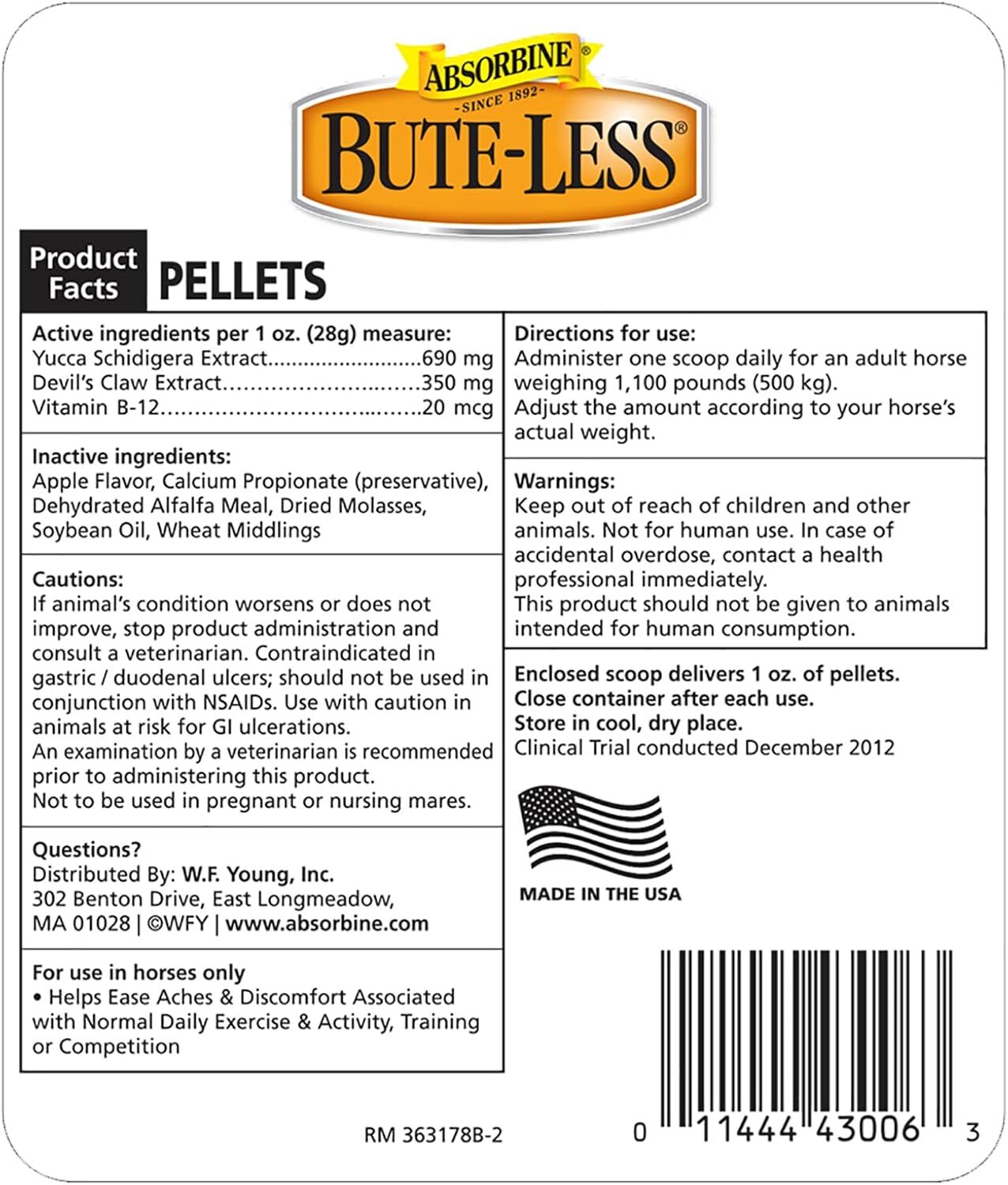 Bute-Less Comfort & Recovery Supplement Pellets, Healthy Inflammatory Response,