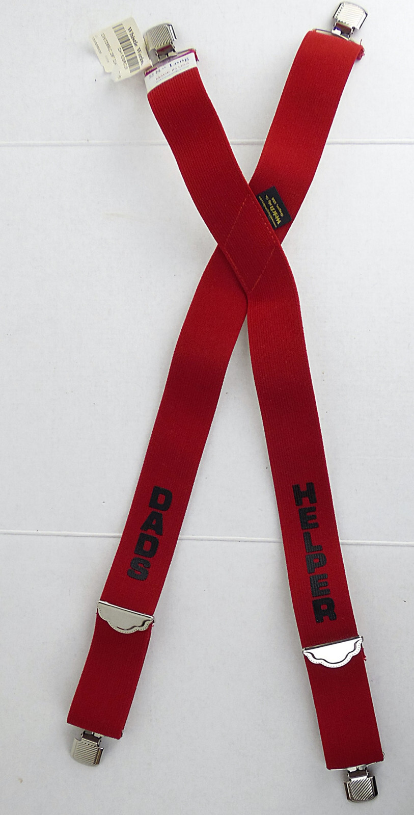 NEW NWT Welch Suspenders - "Dad's Helper" - Boy's 28" Long - Red - Made in USA
