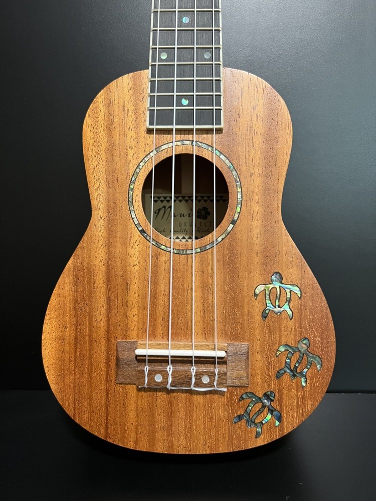 Maui Ukulele Co. Solid Mahogany Soprano with Turtles Inlay