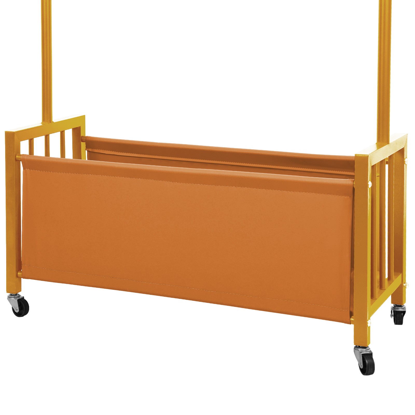 Portable Metal Garment Rack Rolling Clothes Organizer Hanger with PU Storage Bag