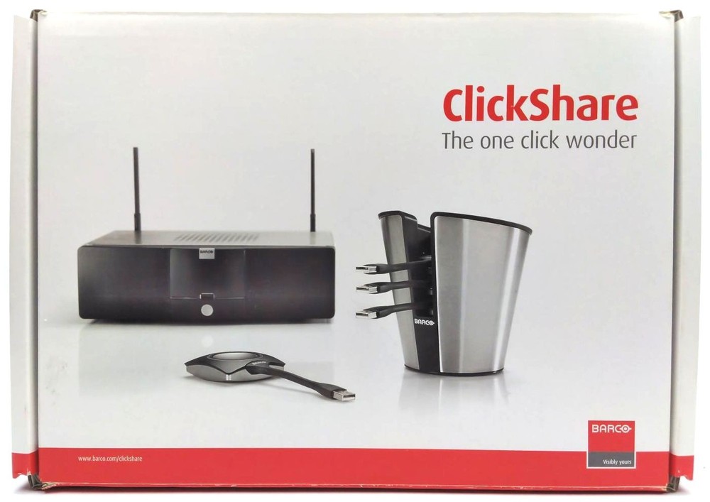 Barco Clickshare R9861006BNA Wireless Presentation System w/4 Buttons & Holder