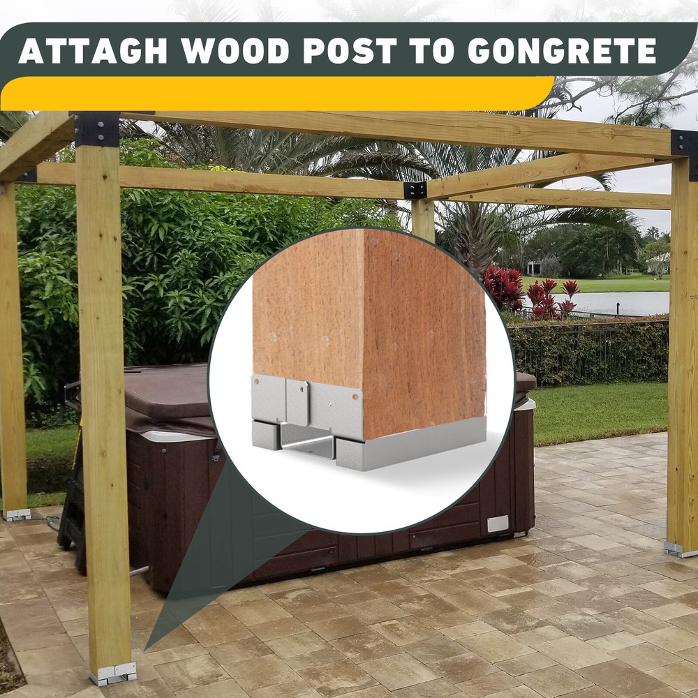 6Pcs 6x6 Concrete Deck Post Anchor Base Adjustable Metal Post Bracket Post Base