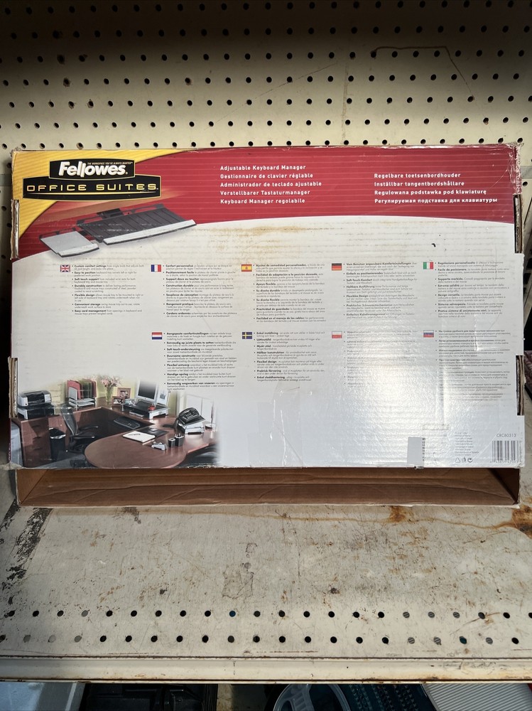 Fellowes ~ Office Suites Adjustable Keyboard Manager Drawer Model #CRC80313
