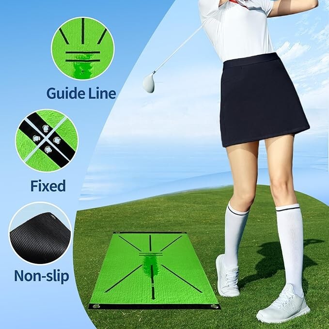Golf Training Mat for Swing Detection Batting Divot Golf Hitting Practice Mat