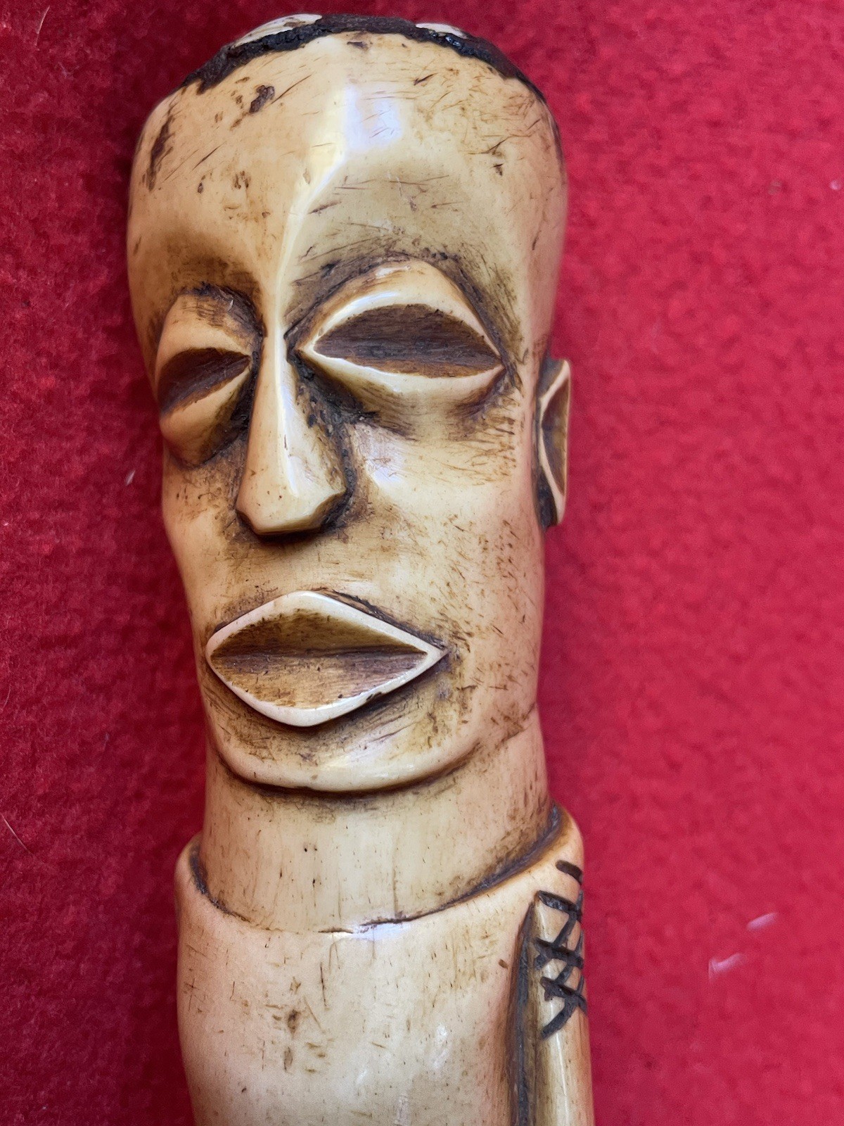 Warega Tribe Powerful Carved Leg Bone Elder Spirit Fetish ~ Congo ~ Africa
