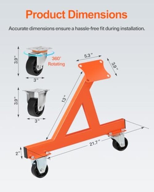 LS Engine Stand Cradle, Rolling Storage Stand for GM Chevy V8 LSx Orange