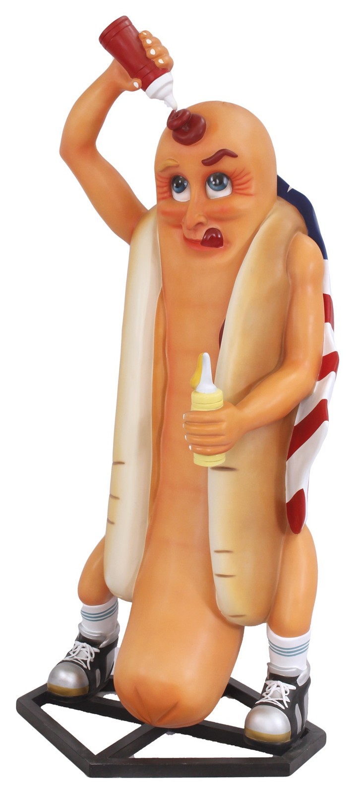 Hotdog Man Display Statue 6FT - Fun Hot Dog Statue - Restaurant Display