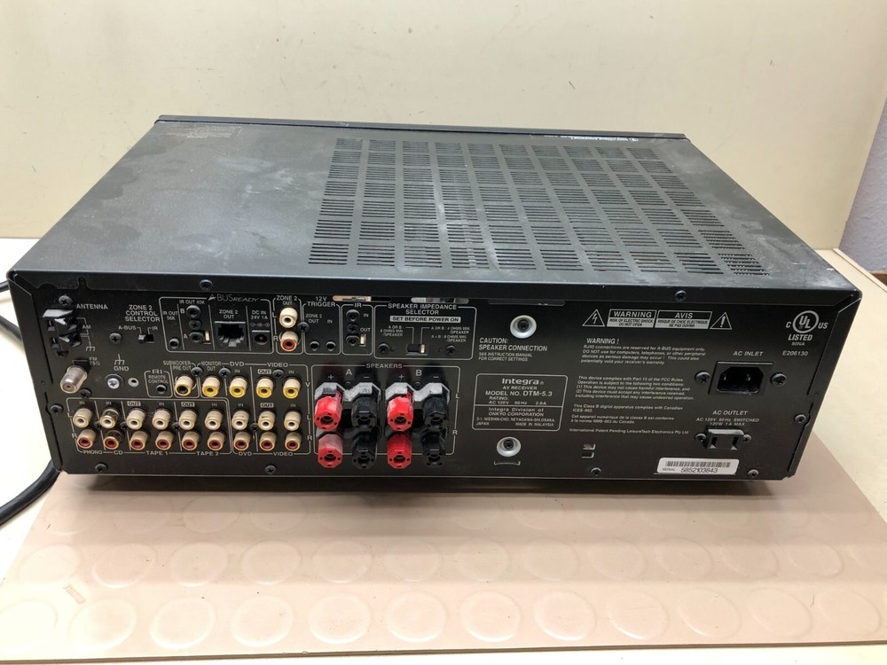 Integra DTM 5.3 A/V High Performance Receiver (Tested For Power) a