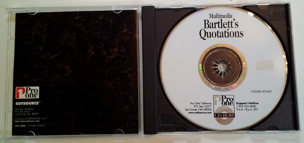 Bartlett's Quotations CD-ROM Vintage Software RARE VHTF Retro Tech