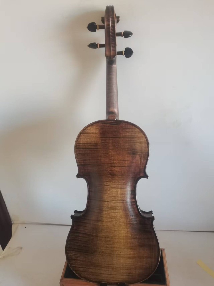 Master 4/4 violin Stradi model 1pc Solid flamed maple back spruce top 0056