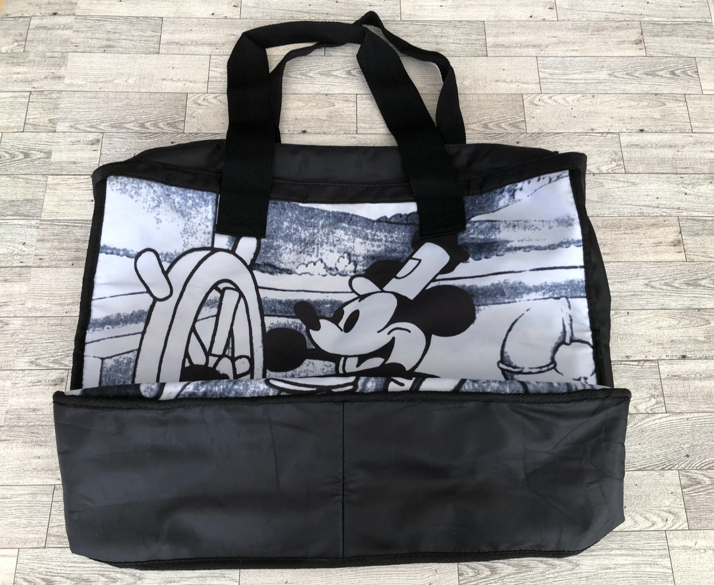 Disney Store Mickey Mouse Steamboat Willie Large Zipper Tote Bag Double Handle