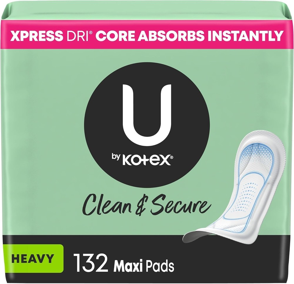 Clean & Secure Heavy Absorbency Maxi Pads, 132 Count – Unscented Protection