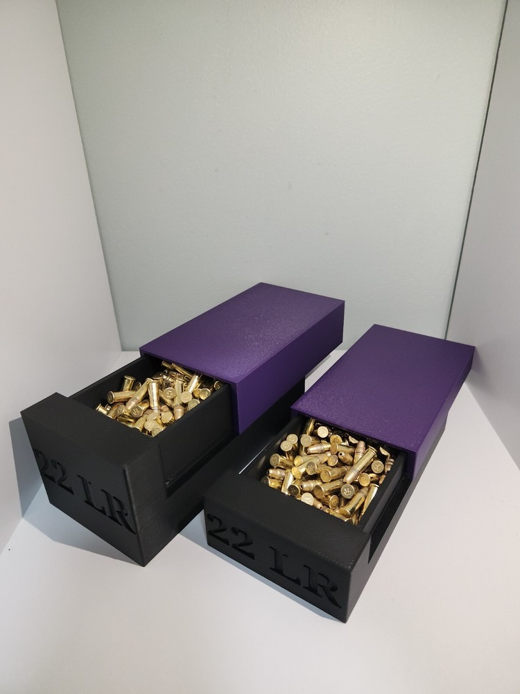 .22LR Ammo Case – 150 & 350 Round Storage – Snap-On Lid, Stackable, Colors