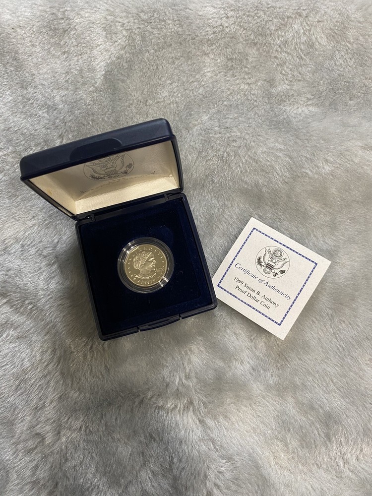 1999 P Susan B Anthony Proof Dollar OGP Box & COA