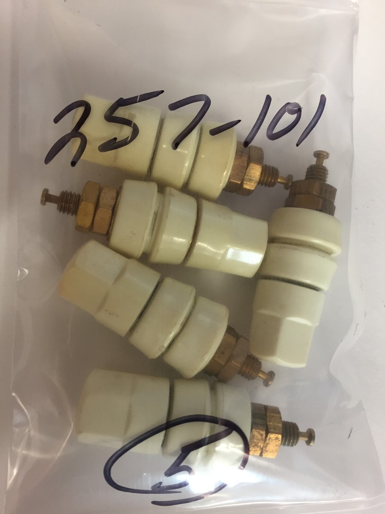257-101    HH SMITH  Binding Post, 30 A, Gold Plated Cont, Panel MT, WhitE 5PC