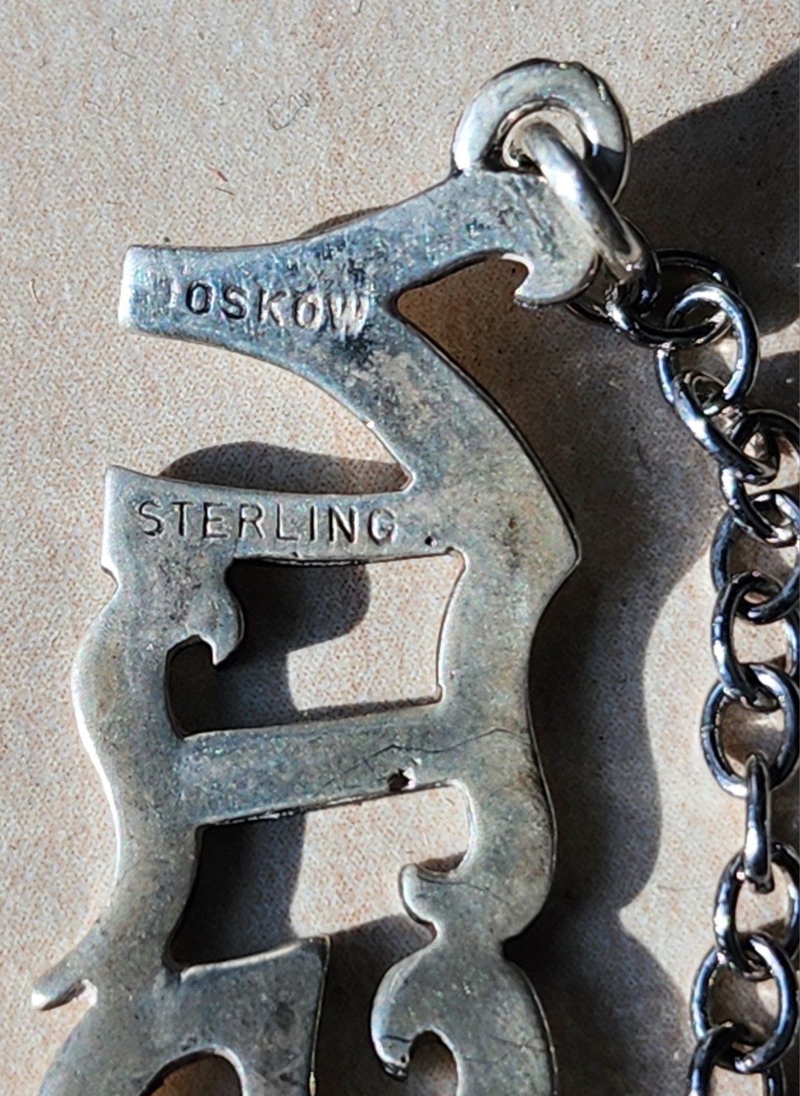 🍸Vintage DOSKOW Sterling Silver Bourbon Gin Liquor Bottle Tags-11.8 g-Not Scrap