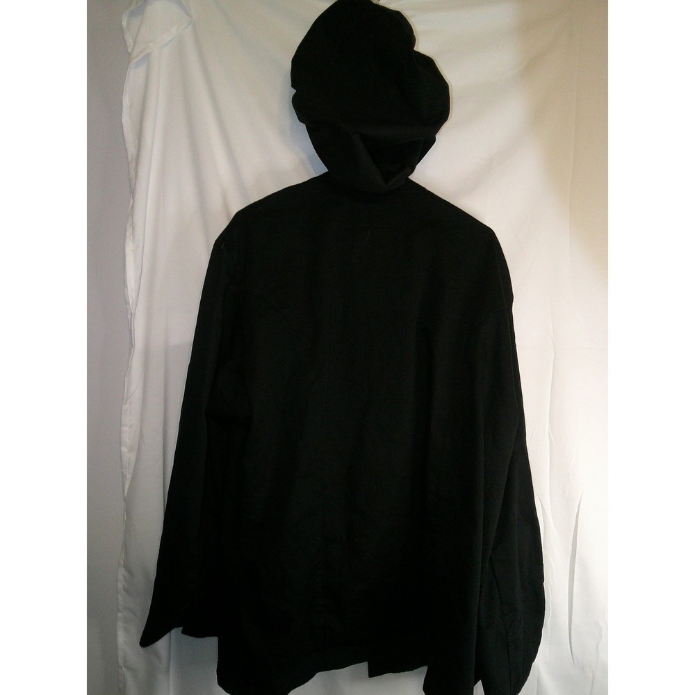 Culinary Classics Chef Coat Jacket & Hat Set Black Cotton Blend 2X