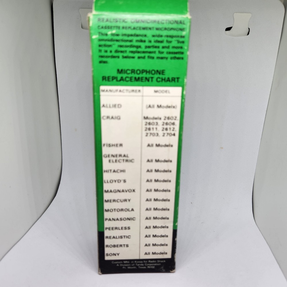 Realistic Universal Cassette Replacement Dynamic Microphone 33-1040C