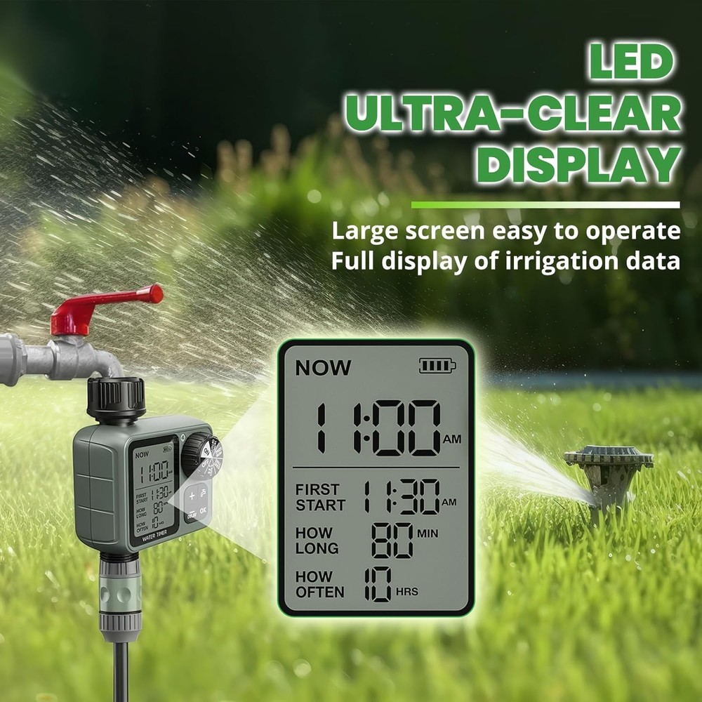 Programmable Garden Hose Timer with Auto Manual Rain Delay – 3/4 Inch Hose