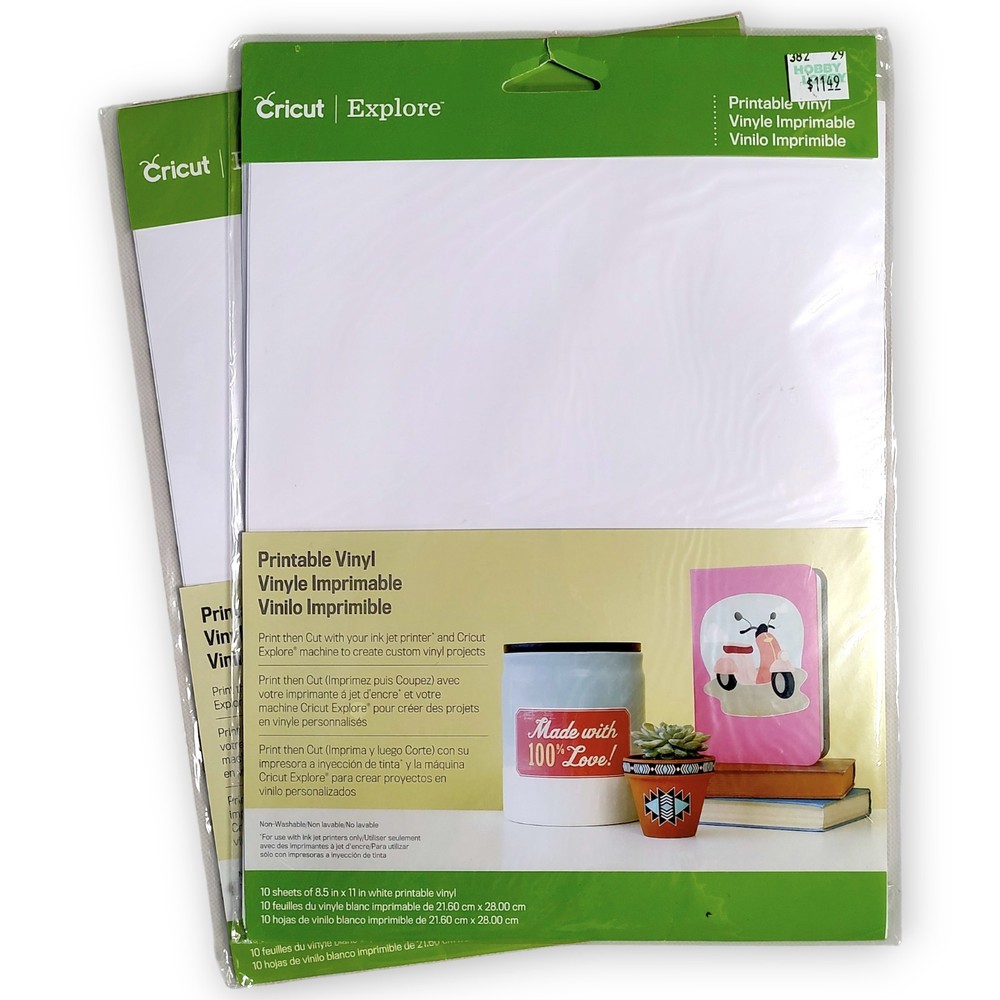 20pc Cricut Printable White Vinyl Sheets
