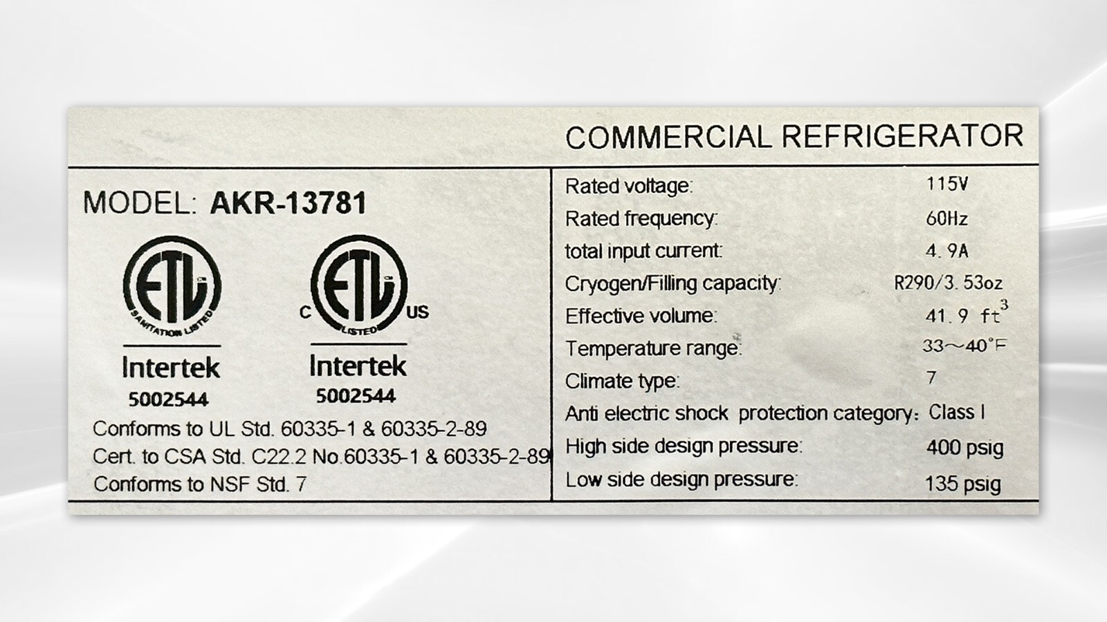 54" Premium Commercial Reach-In Refrigerator Two Door Stainless Steel NSF ETL