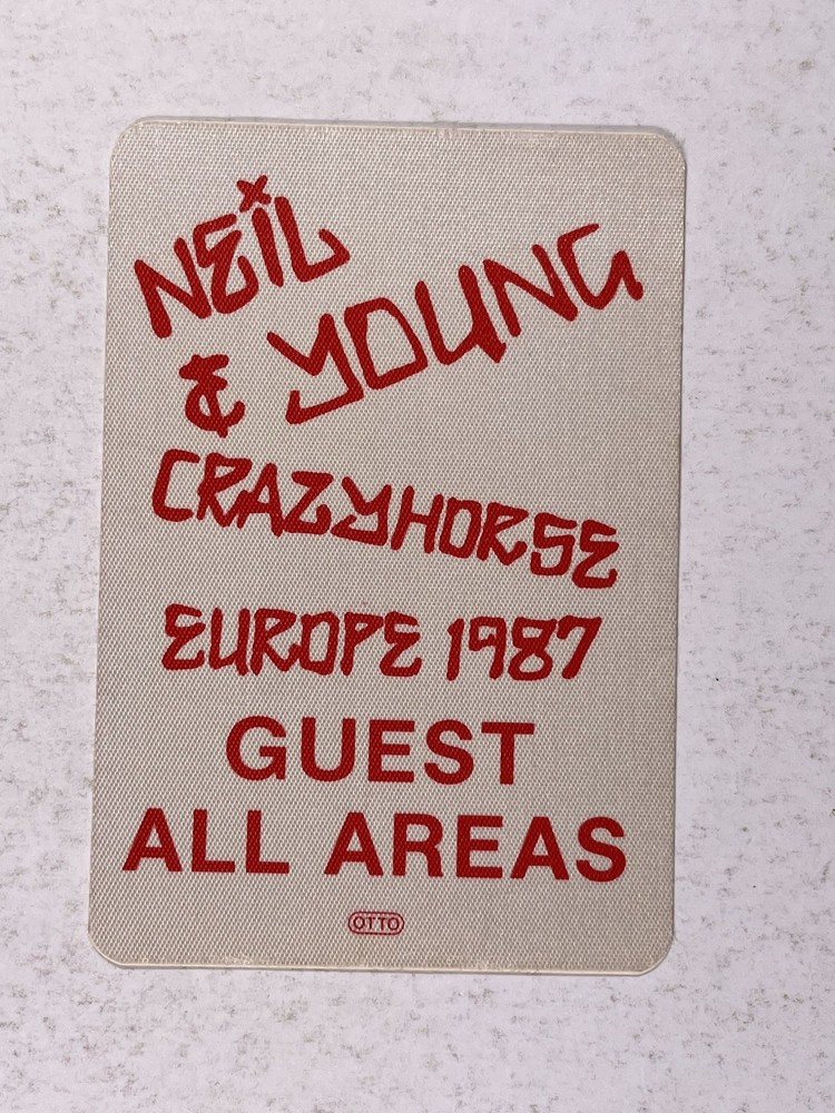 Neil Young & Crazy Horse Guest All Areas Unused Original Europe Circa. 1987