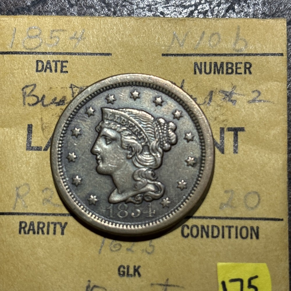 1854 Braided hair Large Cent