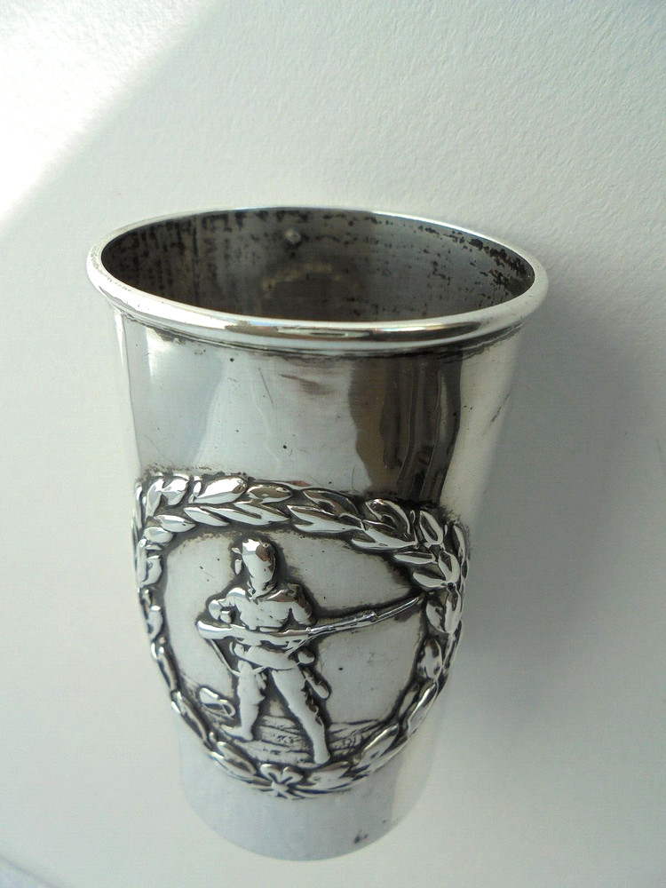 19th Century Silver Military Mug Goblet