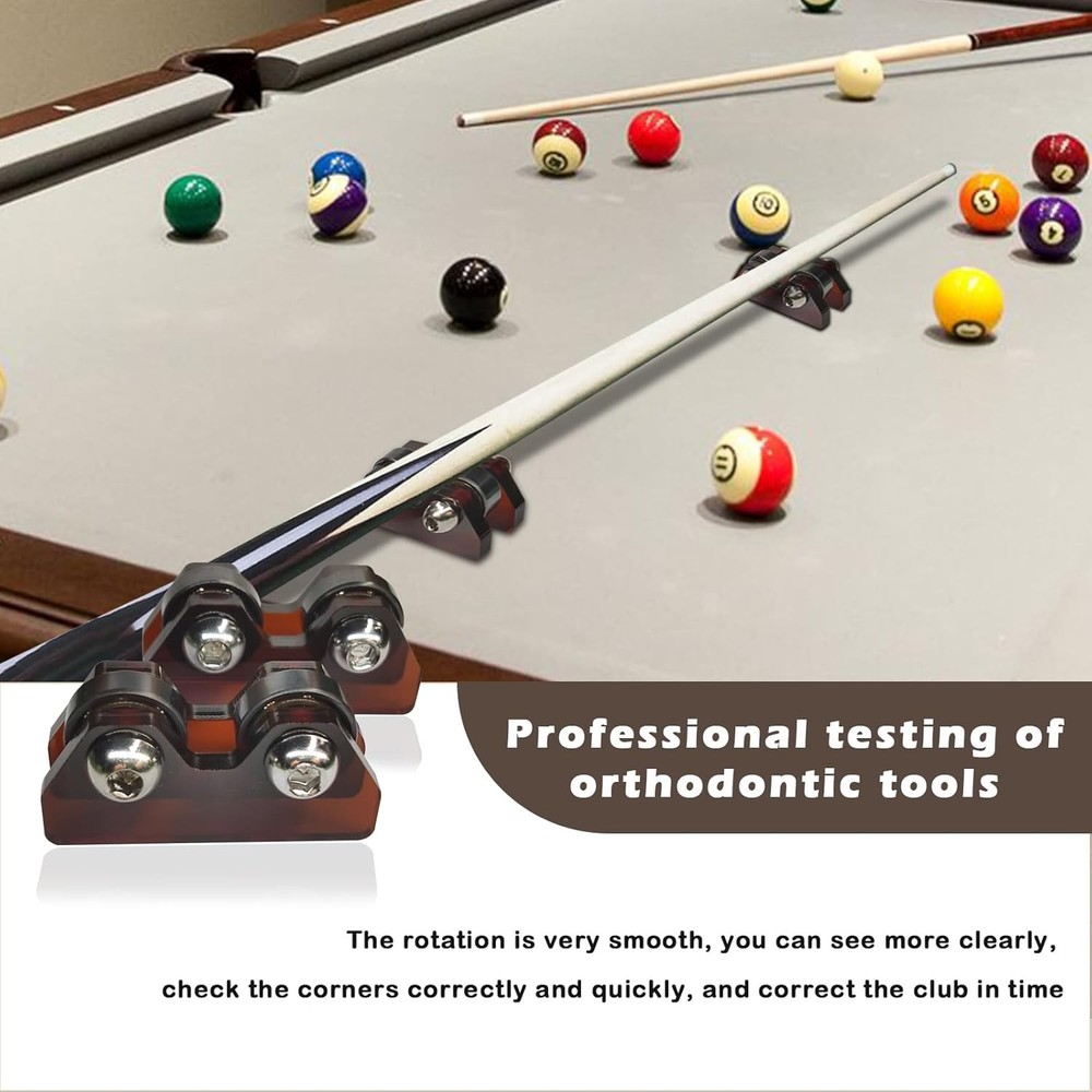 2 Pack Pool Billiard Cue Straightness Checker Acrylic Roller, Brown