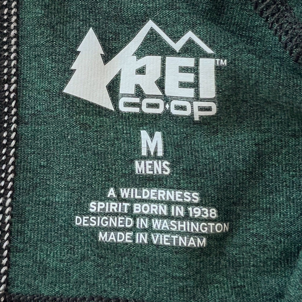 REI Co-op Mens 1/4 Zip Long Sleeve Pullover Green Medium