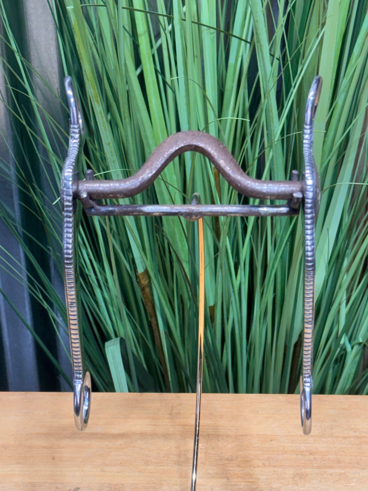 Vintage Silver Mounted Medium Port HEAVY Western Grazing SHOW Horse Bit ~ 5"